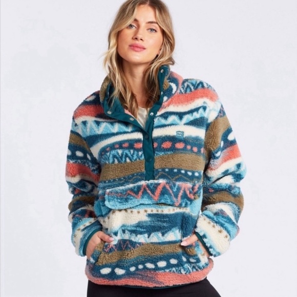 🌴🔆BILLABONG- SWITCH BACK JACKET FLEECE JACKET SWEATER PULL OVER🔆🌴 - Picture 5 of 10